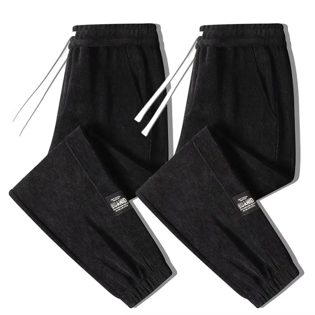 Thickened Corduroy Women's Casual Pants Winter Sports Trousers Fleece Lined Cuffed Korean Style Commute Fashion Long Pants