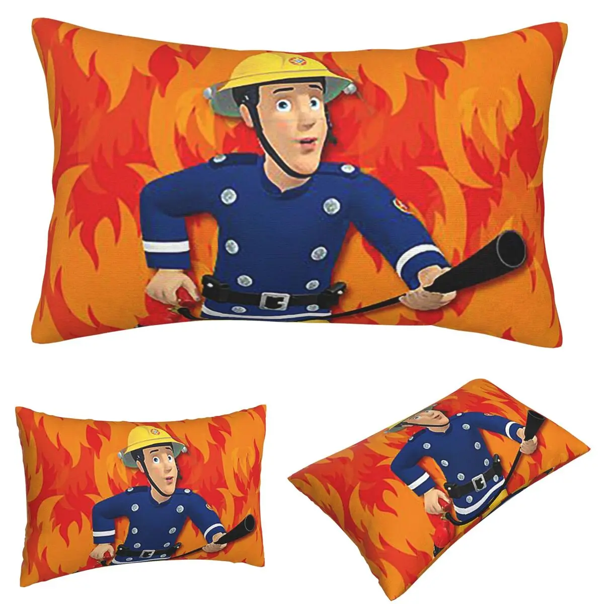 

Fireman Sam Cartoon Firefighter Rectangle Pillowcase Cushion Cover Decorative Bedroom Bed Home Comfort Throw Pillow