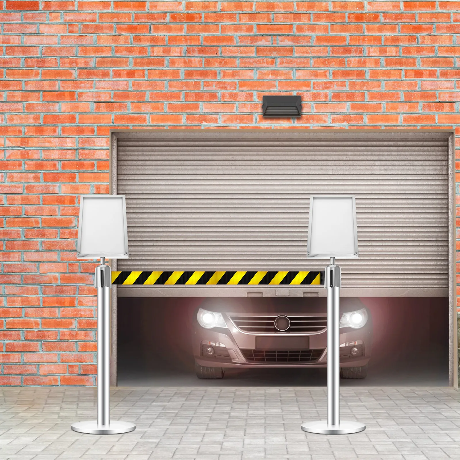 Metal Stanchion Sign Holder Stainless Steel Construction For Office Manager Portrait Frame A4 Size Vertical Display
