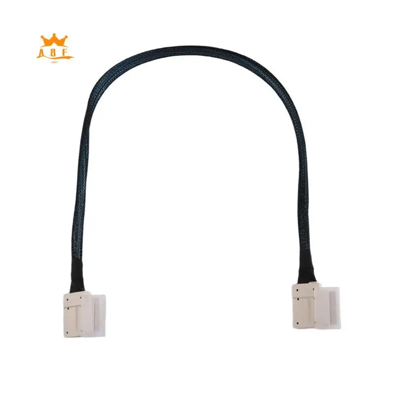 

A08E-Side Bend To Side Bend Slimsas Cable SFF8654 8I To 8I Nvme Pcie SFF-8654 Adapter Cable 24Gbps For AI Server 55CM
