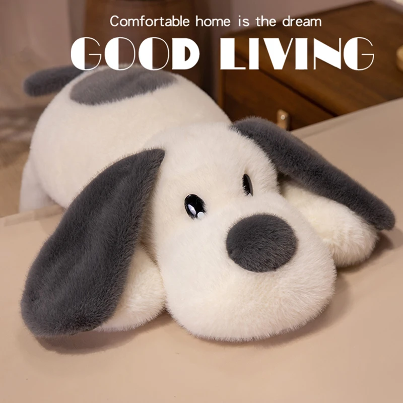 لطيف كبير الأذن بابا الكلب مهدئا الدمى النوم الوسائد لينة ومريحة أفخم الكلب لعب الأبيض هدية عيد ميلاد جيدة للفتيات