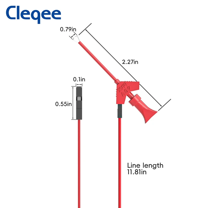 Cleqee P1512Pro SMD IC Test Hook Clips Test Leads Kit Mini Grabber Silicone Jumper Wire 26AWG Dupont Cables for Logic Analyzer