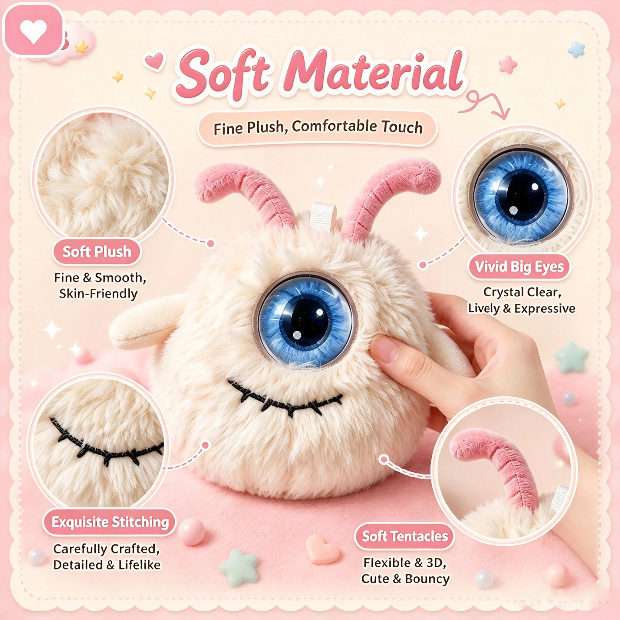 AI Plush Monster Companion Robot, Interactive Talking Toy for Kids, Multilingual Story Teller Educational Gift