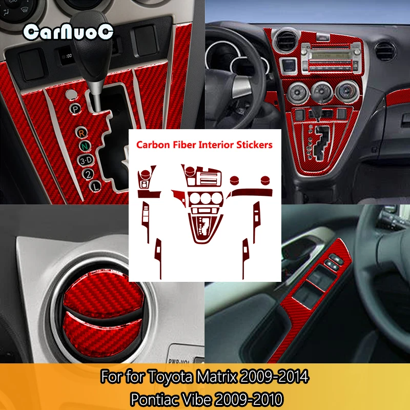 

Carbon Fiber Interior Red Stickers For Toyota Matrix 2009-2014 Pontiac Vibe 2009-2010 Car Interior Accessories