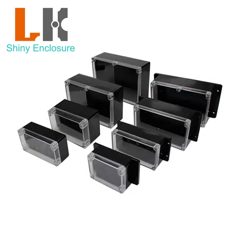 IP65 ABS Plastic Black Color Industrial Electrical Outdoor Electronics Enclosures Waterproof Junction Box