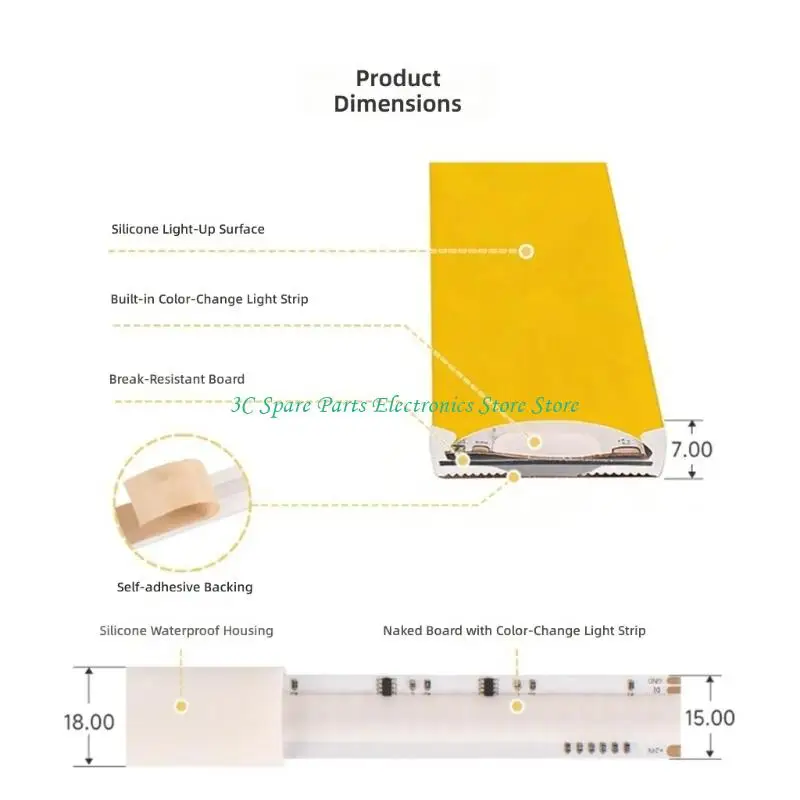 SZ Customizable RGBWC COBs LED Light Strips 1428 LEDs/Meter Smooth Glowing Effect