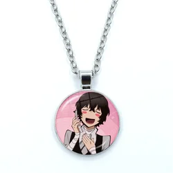 Creative Cartoon Character Osamu Nakahara Dazai Chuya Glass Dome Cabochon Pendant Fashion Crystal Jewelry