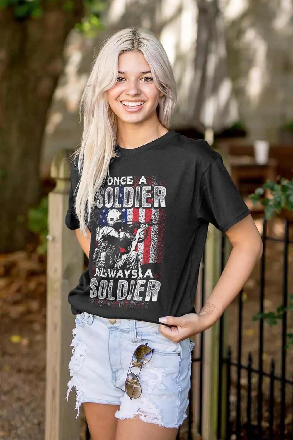Once Always Soldier Patriotic Military Graphic T-Shirt für Männer oder Frauen