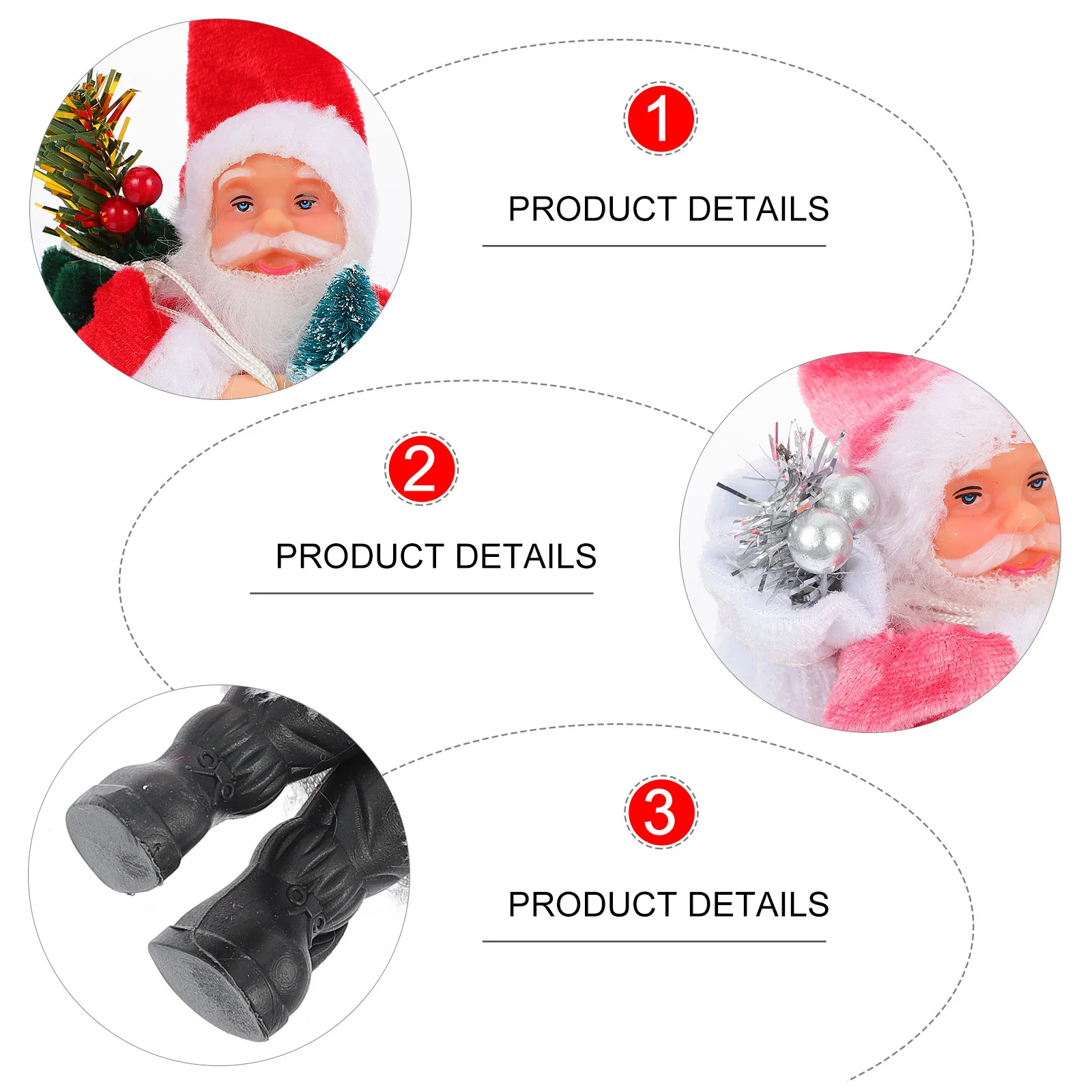 

2 Pcs Party Supplies Christmas Tree Pendant Xmas Decor Santa Claus Hanging Ornament Decoration