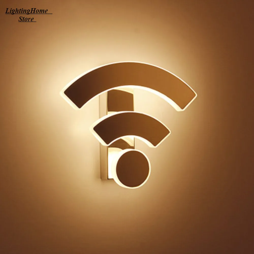 

Настенный светильник в форме логотипа Wi-Fi, акриловые светодиодные комнатные лампы, настенное бра, лампа для спальни, гостиной, лестницы, теплый белый свет