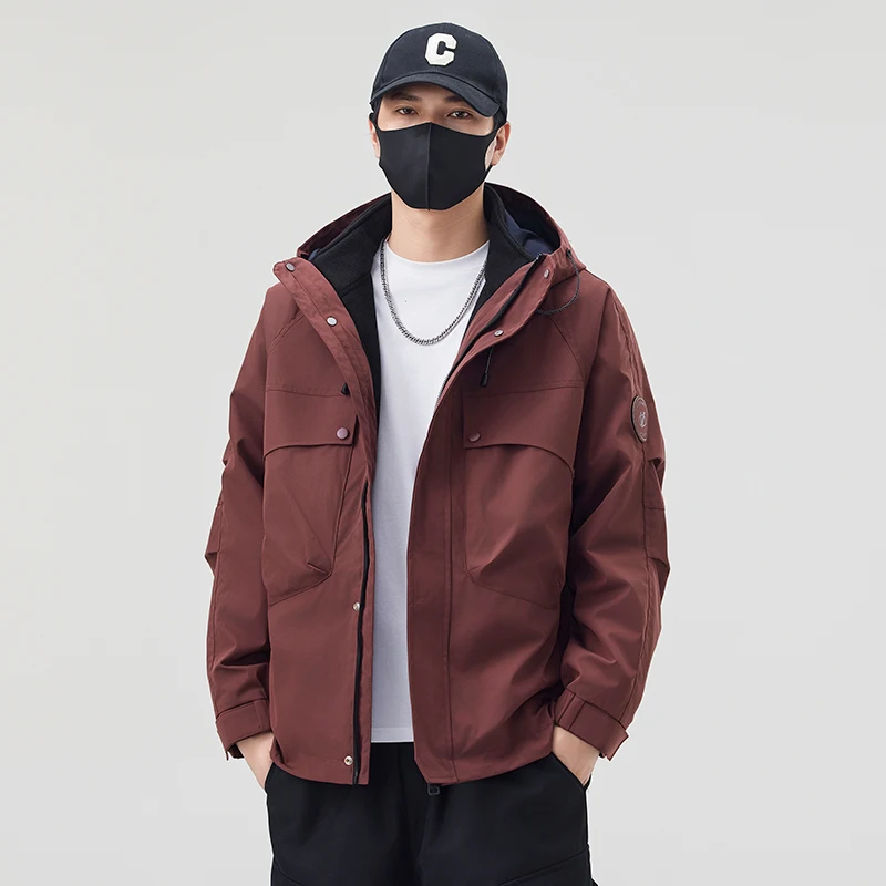 

Retro Sle Men's Outdoor Sports Jaet American Workwear Jaet Spring Autumn Loose Trendy Brand Windproof Hooded Coat
