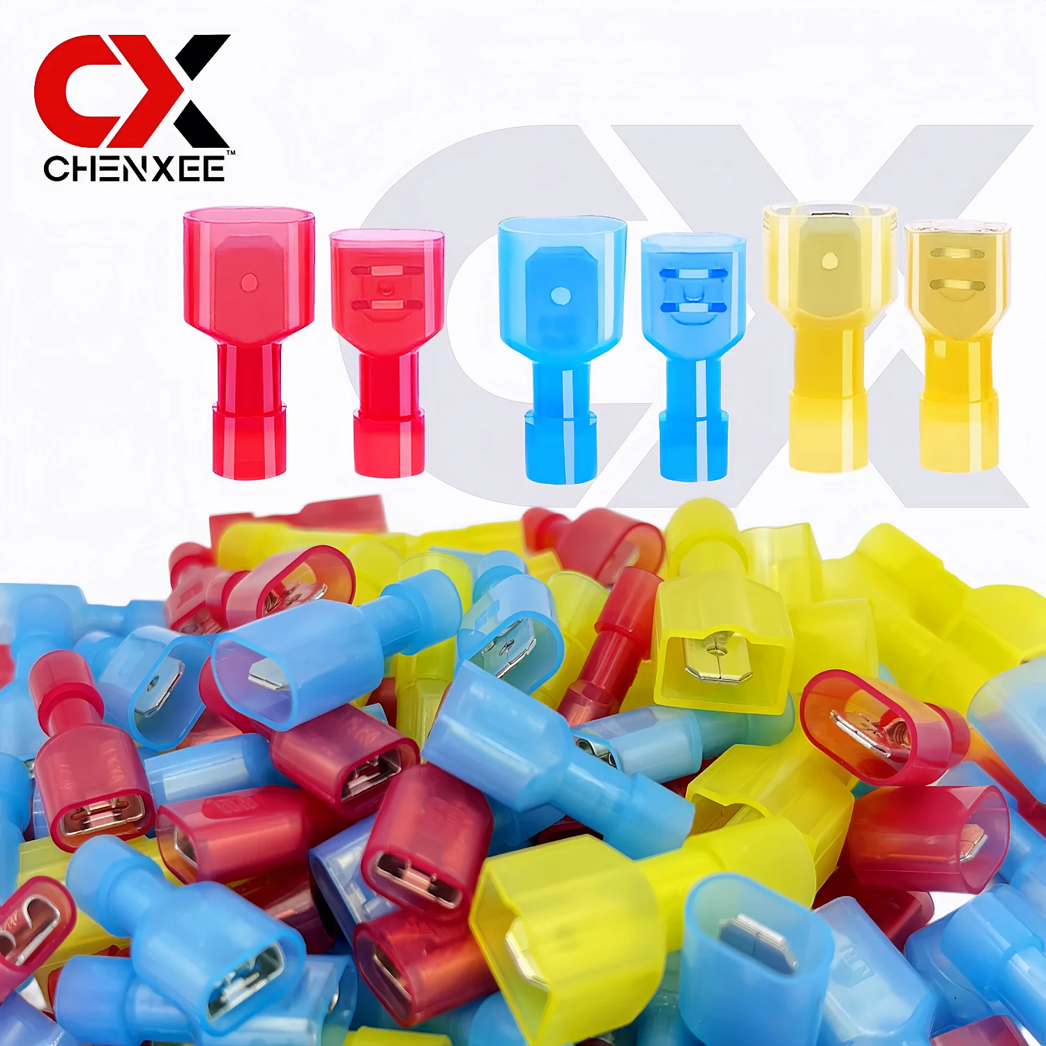 Nylon Spade Quick Disconnect Connectors Kit, Electrical Insulated Terminals, Male/Female Spade Wire Crimp Terminal Assortment