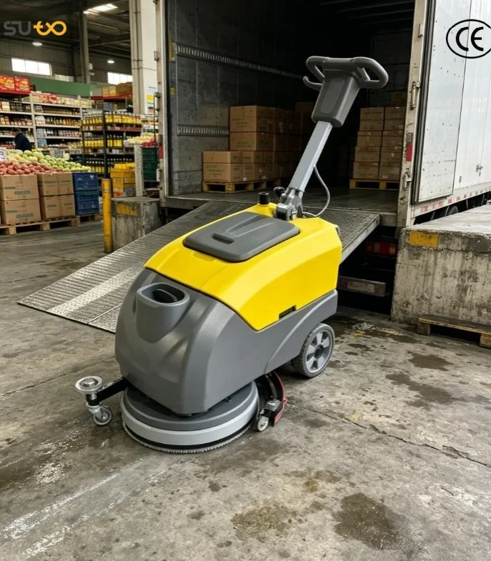 Battery Walk Behind Floor Scrubber for Kindergartens Daycare Centers PVC Floor Cleaning Machine