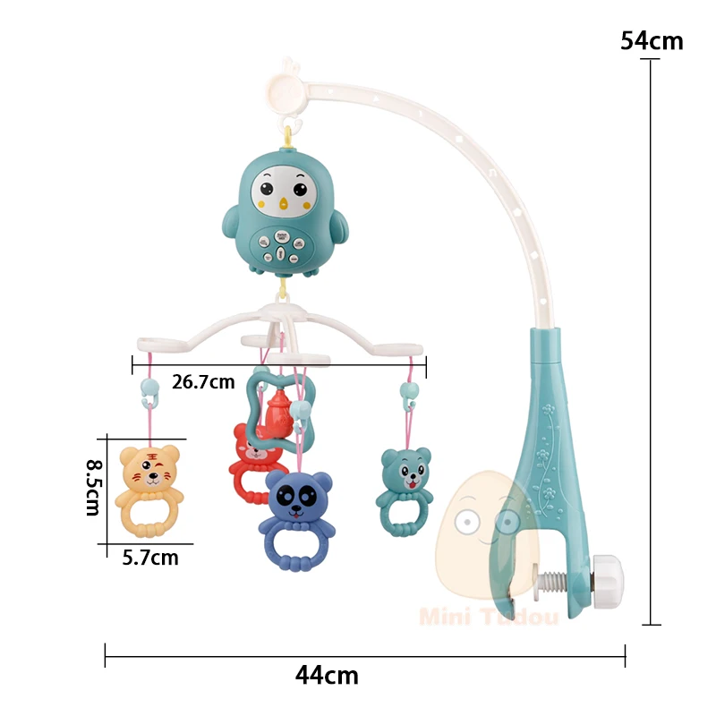 Baby Crib Mobile Rattle Toy For 0-12 Months Infant Rotating Musical Projector Night Light Bed Bell Educational For Newborn Gift