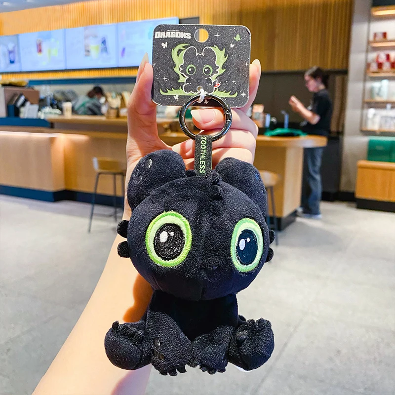 귀여운 흑백 날아다니는 용 플러시 인형 백팩 펜던트 만화 애니메이션 봉제 인형 키체인 어린이 생일 선물