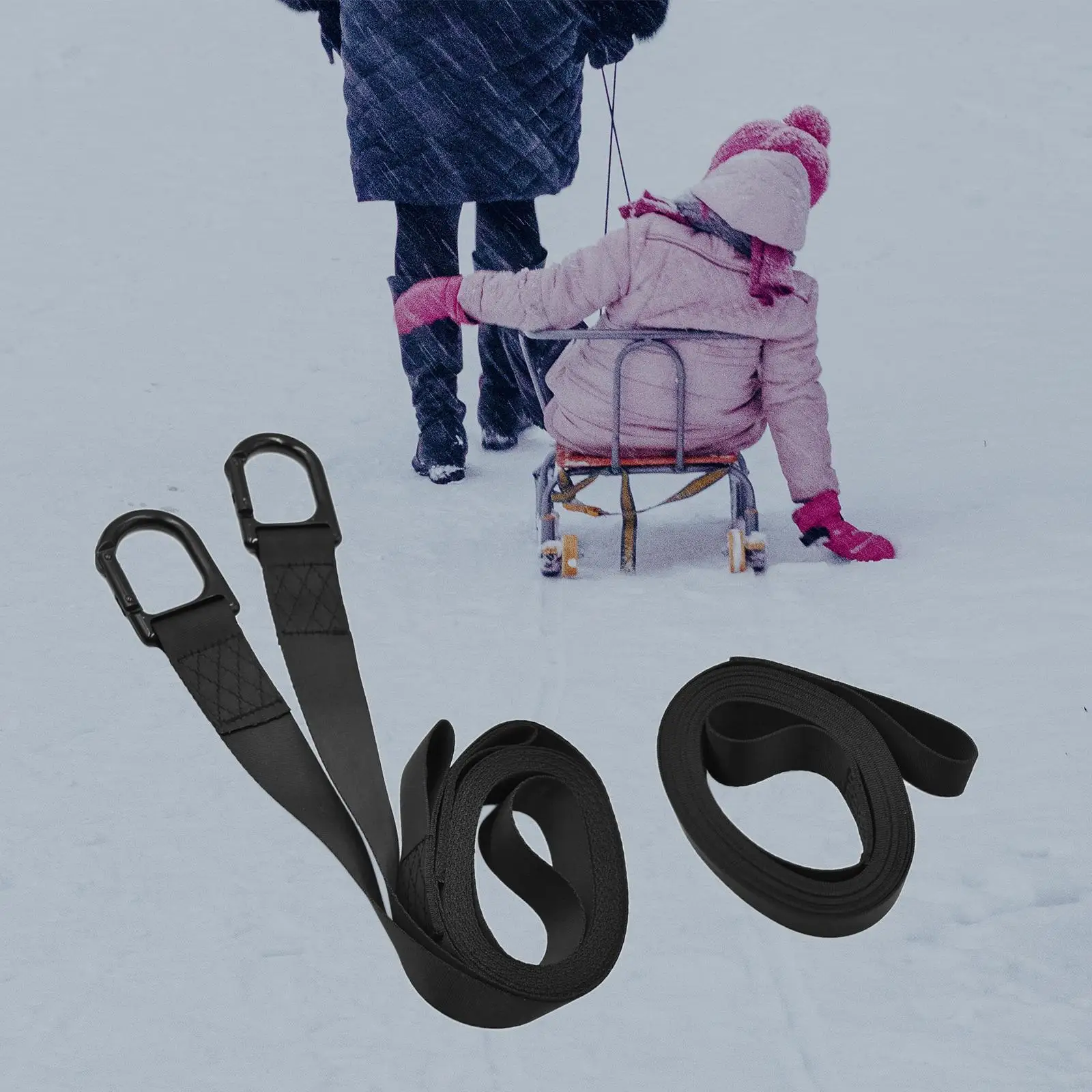 

Snowmobile Tow Straps, Reinforced Emergency Off Tow Rope Safety Kit with Two Hooks Sled Pull Rope Accessories ATV Towing Rope