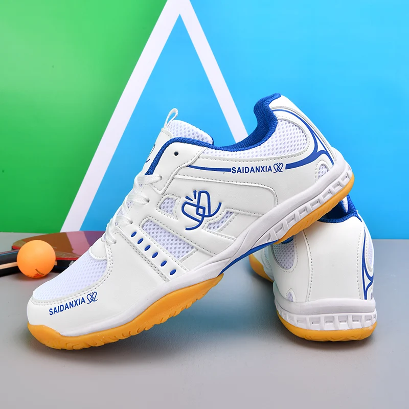 Men Women Badminton Shoes Table Tennis Shoes for Volleyball Handball Sports Sneakers Anti-Skid Mesh Breathable Field Training