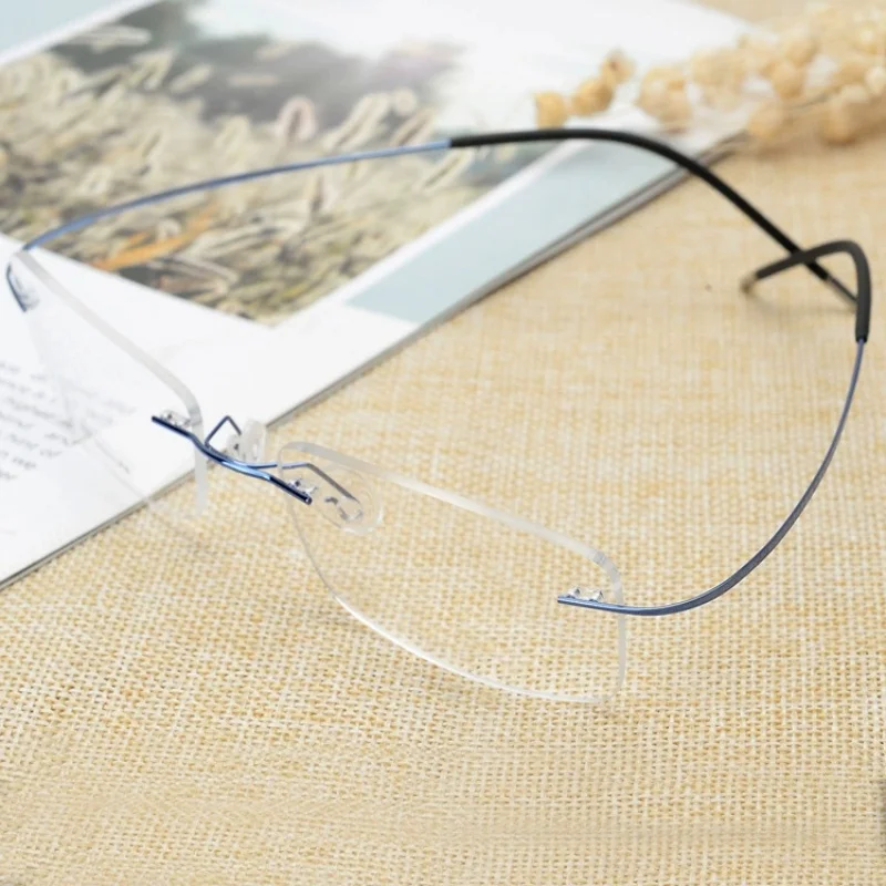 

Belight Optical Square Shape Ultra Light Classical Rimless Design Men Women Titanium Eyeglasses Spectacle Frame TF5678