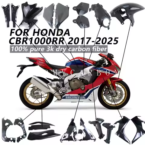 Motorcycle Accessories For HONDA CBR1000RR 2017-2025 Fender Fuel Tank Cover Side Panel Fairing Dry Carbon Fiber