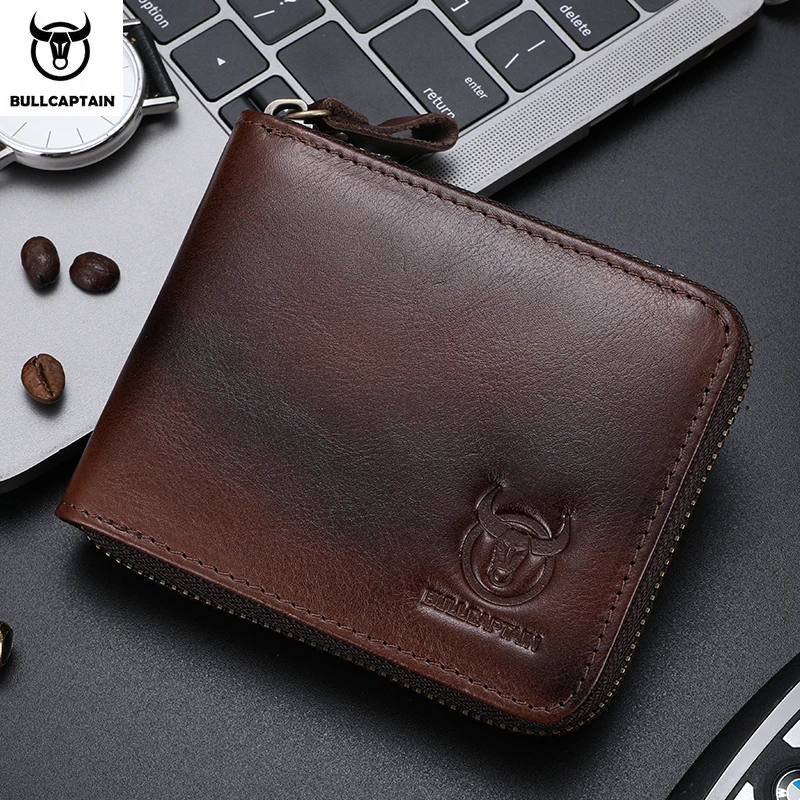 

Мужской кошелек BULLCAPTAIN из натуральной кожи с молнией, защитой от RFID, двойным сложением, надежной молнией по периметру, множеством отделений для кредитных карт и отделением для мелочи.