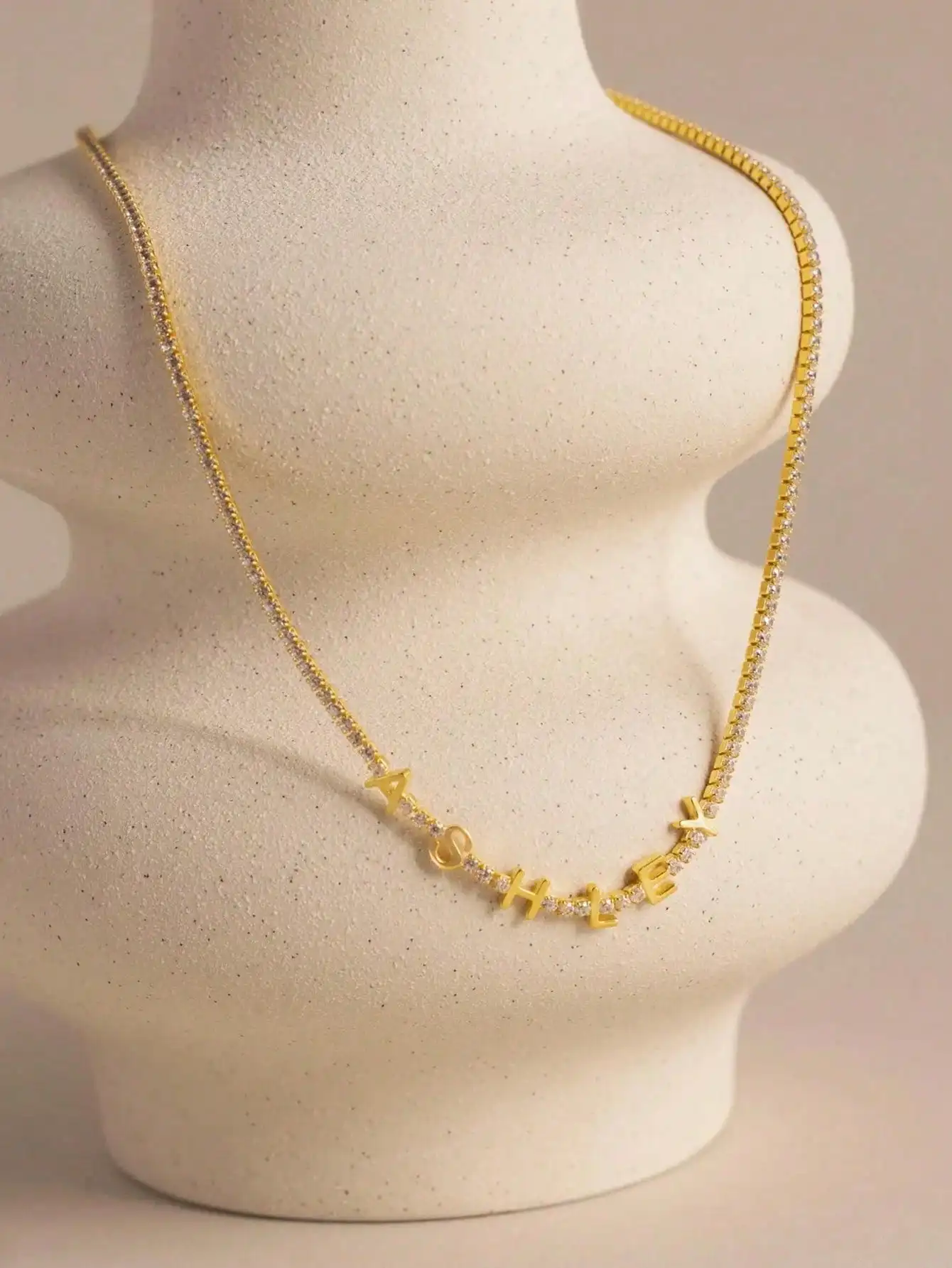 DOREMI Custom Name Tennis Necklace Personalized Smooth Letter Chain Elegant Daily Unique Gift Necklace - view 6