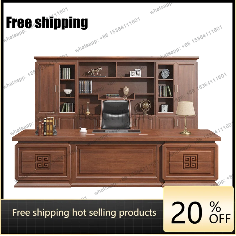 ZJ. Executive Desk Modern Drawer Deluxe Adjustable Computer Desk Vertical Study Workstation Desk