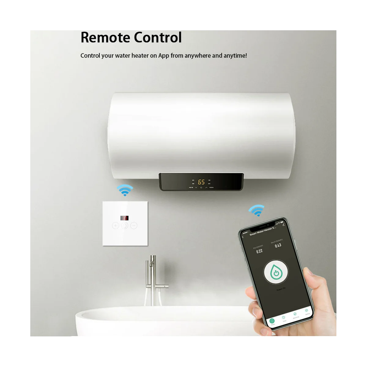 Interruttore caldaia WiFi, interruttore scaldabagno intelligente Standard ue Tuya Smart Life App Control funziona con Alexa Google White