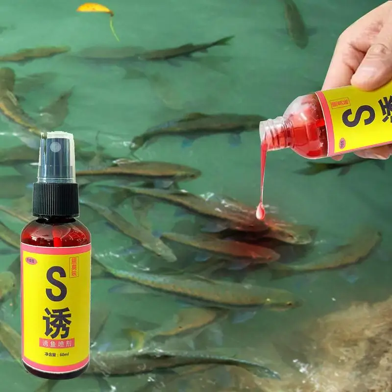 60ml Aqueous Solution Fish Bait Fish Attractant Lure Additive Carp Fishing Artificial Bait Fishing Attractants Spray for Tilapia