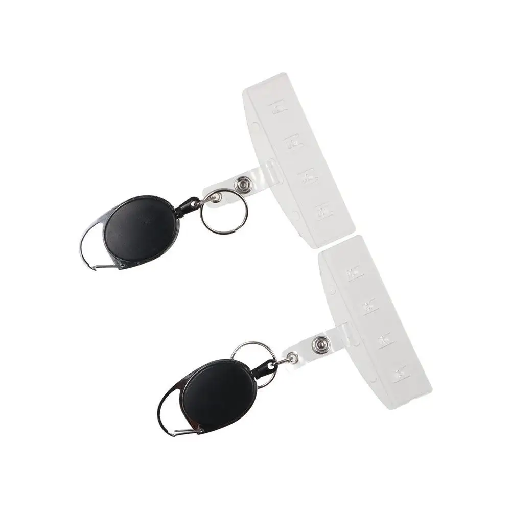 

Horizontal Half Card Holder Transparent Easy Pull Buckle Retractable Badge Reel Credit Card Bank Cards Name Card Cover
