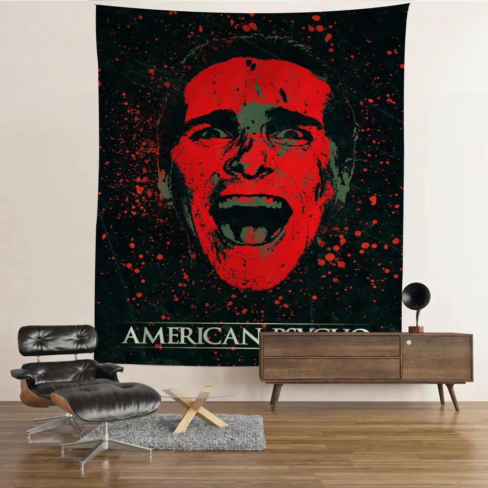 Film A-American P-Psycho Cartoon Tapestry Bohemian Wall Tapestries Mandala Wall Hanging Sheets