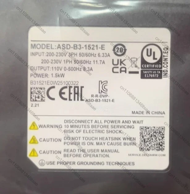 Accessories 1pcs servo drive asd-b3-1521-e, 1.5kw, 200-230v three-phase input, 110v output