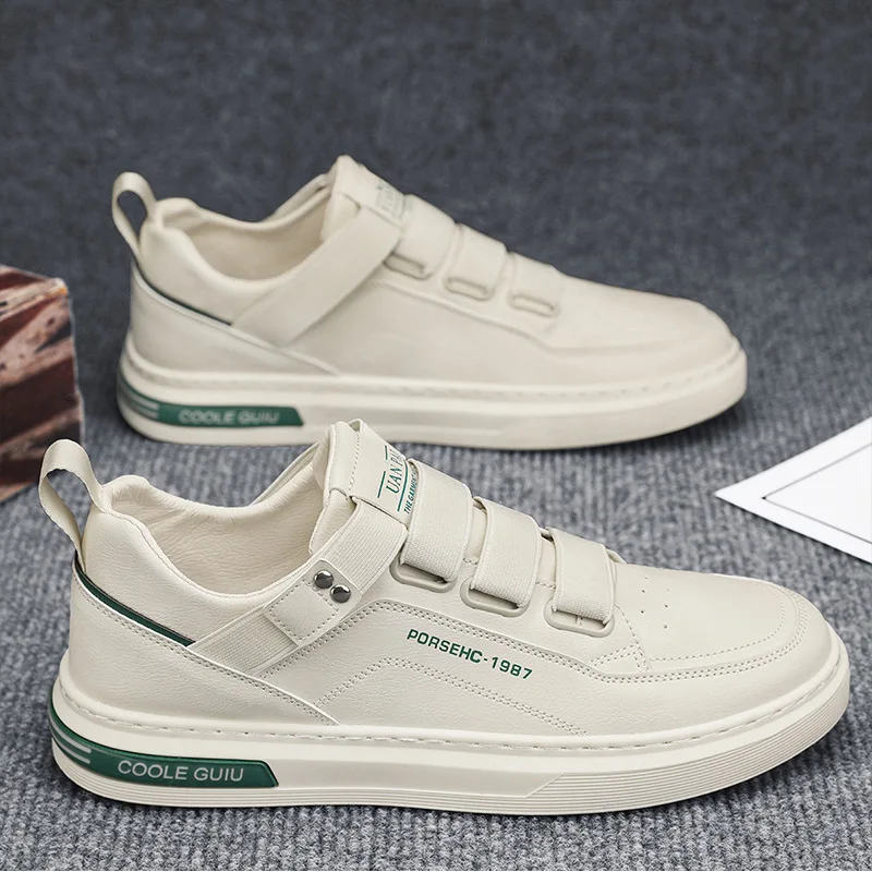 Men's Shoes Spring 2025 New Small White Leather Shoes Men's Board Shoes Versatile Shoes Men's Anti slip Sports Trendy Shoes