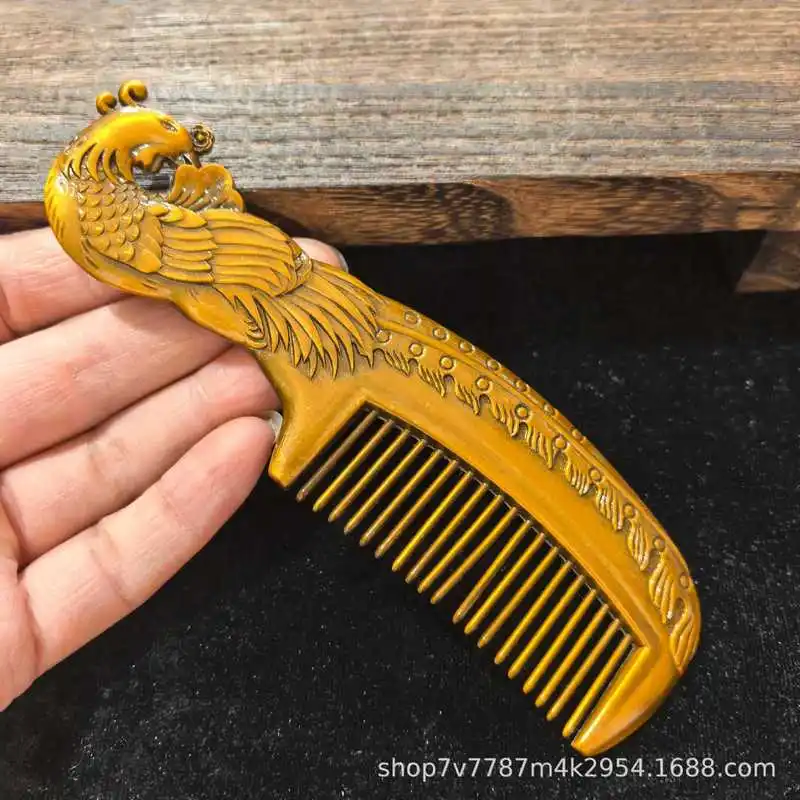 Brass craft phoenix comb home decoration ornament gift