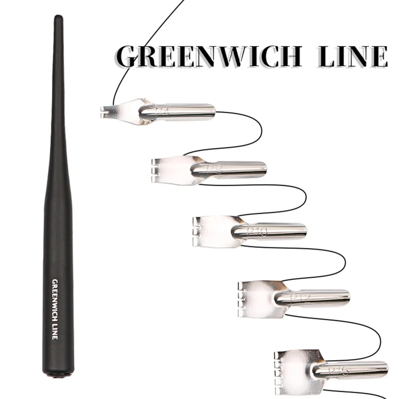 6 ชิ้นการประดิษฐ์ตัวอักษรชุดปากกาปากกาพลาสติกจับ 5 Nibs ต่างๆสำหรับโรงเรียน Gothic Letter การเขียนการเขียน DIY Art Supplies