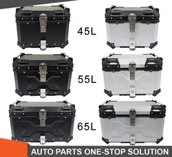 Aluminum Trunk 65L Motorcycle Top Case Waterproof Luggage Storage Tour Tail Box 45L/55L/65L For BMW/ Honda / Yamaha / Suzuki