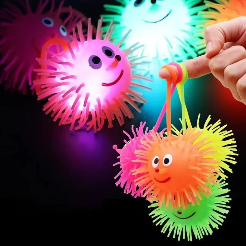 Kids Glowing Hair Ball Toy Child Soft Rubber Fur Ball Elasticity Fun Toys Children Squeeze Anti Stress Toys Random Color