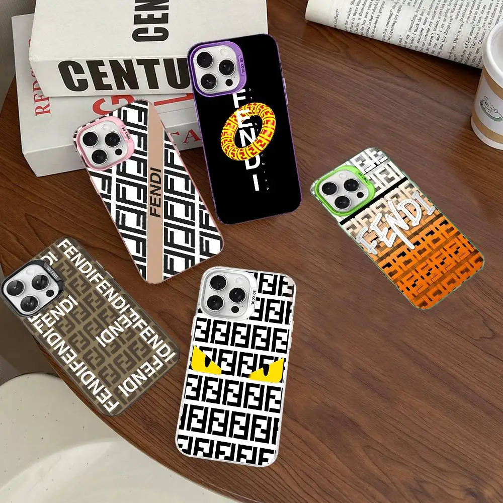 Funda de Teléfono Divertida y Lujosa con Logotipo F-fendi, Colorida y Resistente a Impactos para iPhone 17, 11, 12, 13, 14, 15, 16 Pro Max, 16E Plus
