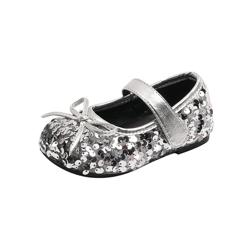 Sapatos de couro de sola macia para meninas, Bling Bling, Sapatos de dança para festas, crianças, bebê, 21-30, novo, outono