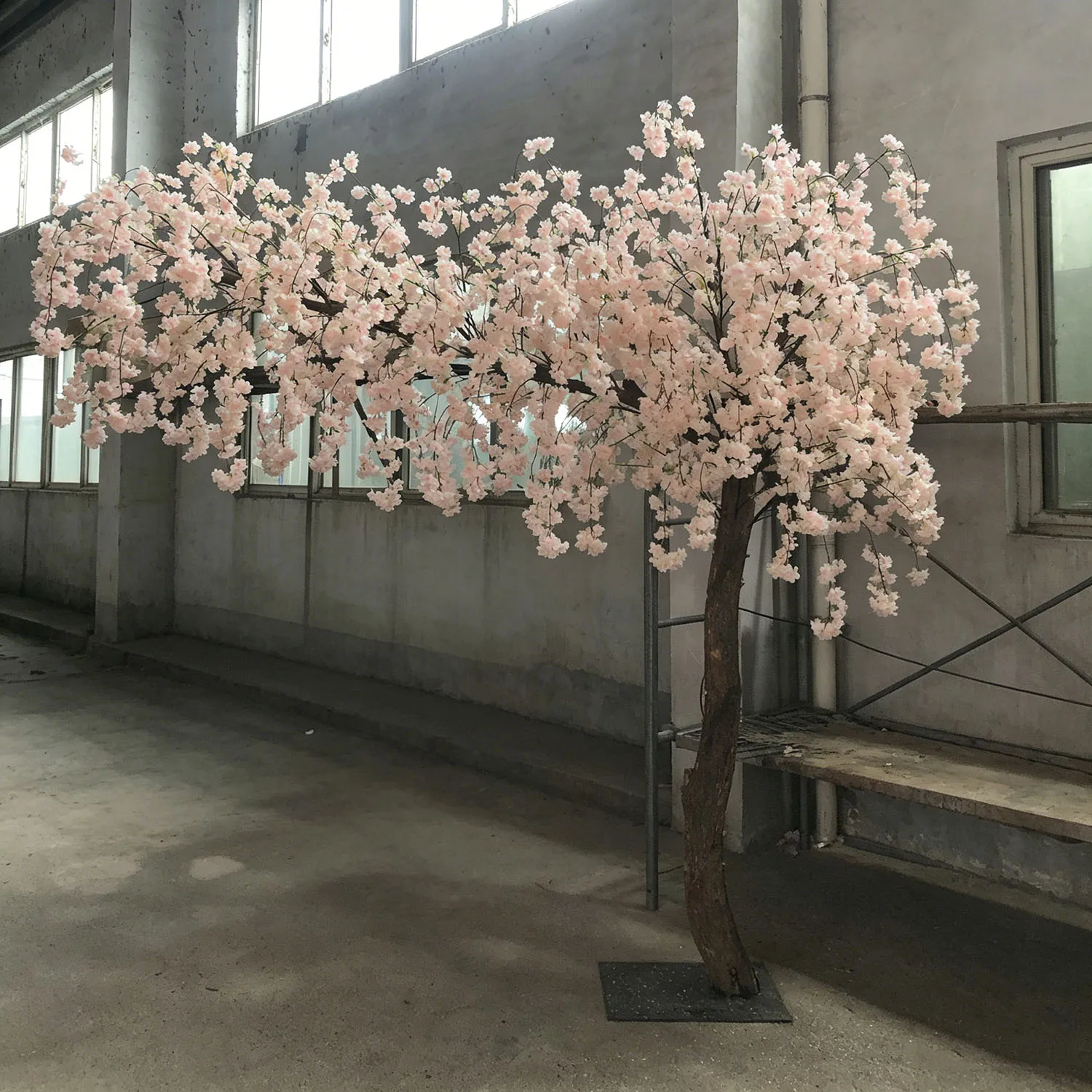 

Large Artificial Cherry Blossom Tree Weeping Wishing Tree Champagne for Wedding Party Decorations