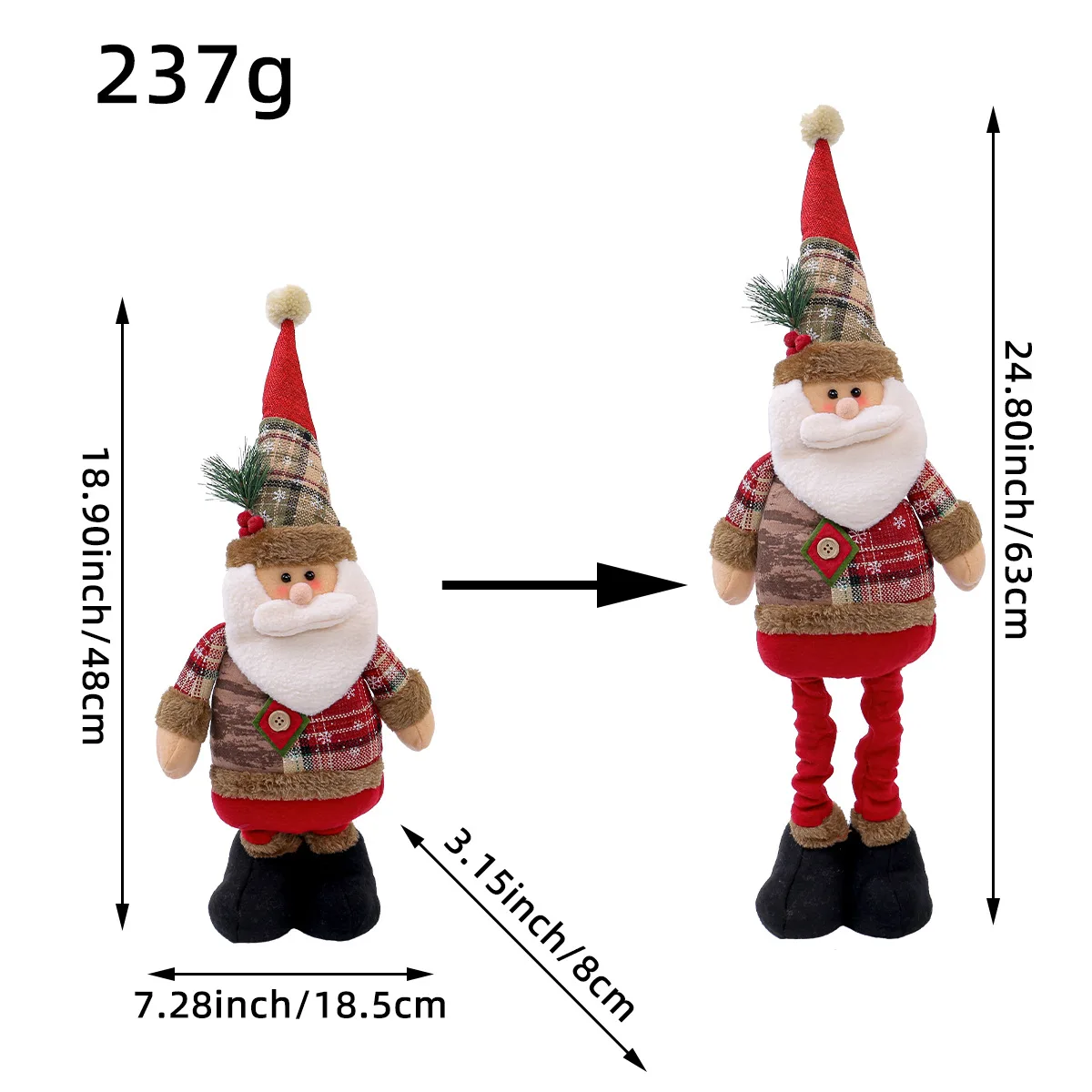 1Pc Kerst Decoratieve Staande Houding Telescopische Pop Rendier Sneeuwpop Kerstman Ornament Kerstbenodigdheden
