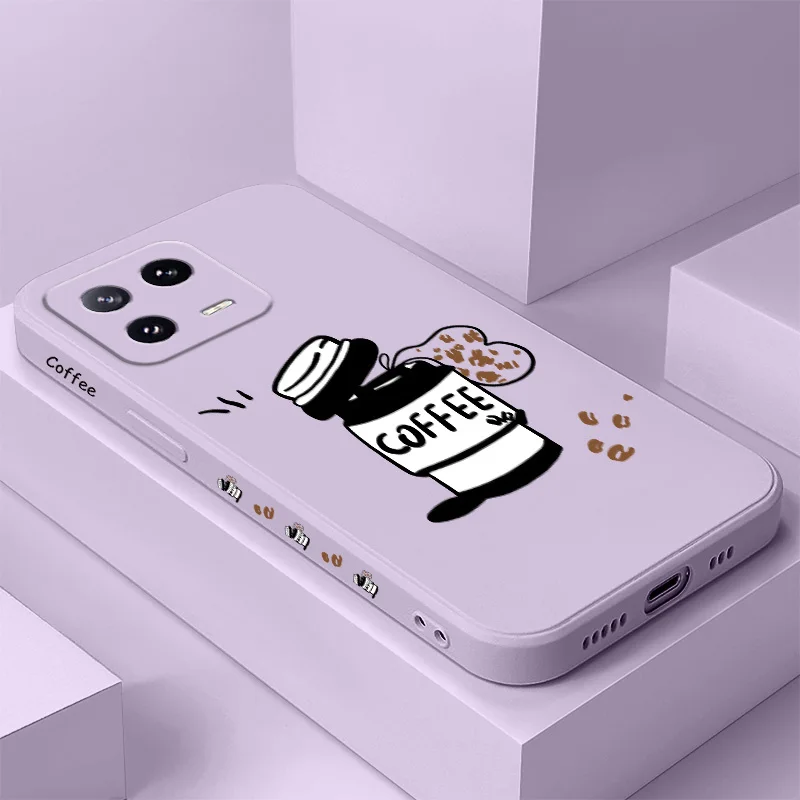 

Coffee Flying Beans Phone Case For Xiaomi Mi 15 14 14T 13 13T 12 12X 12T 12S 11 11T 10 10T 9 9T Pro Lite Liquid Silicone Cover