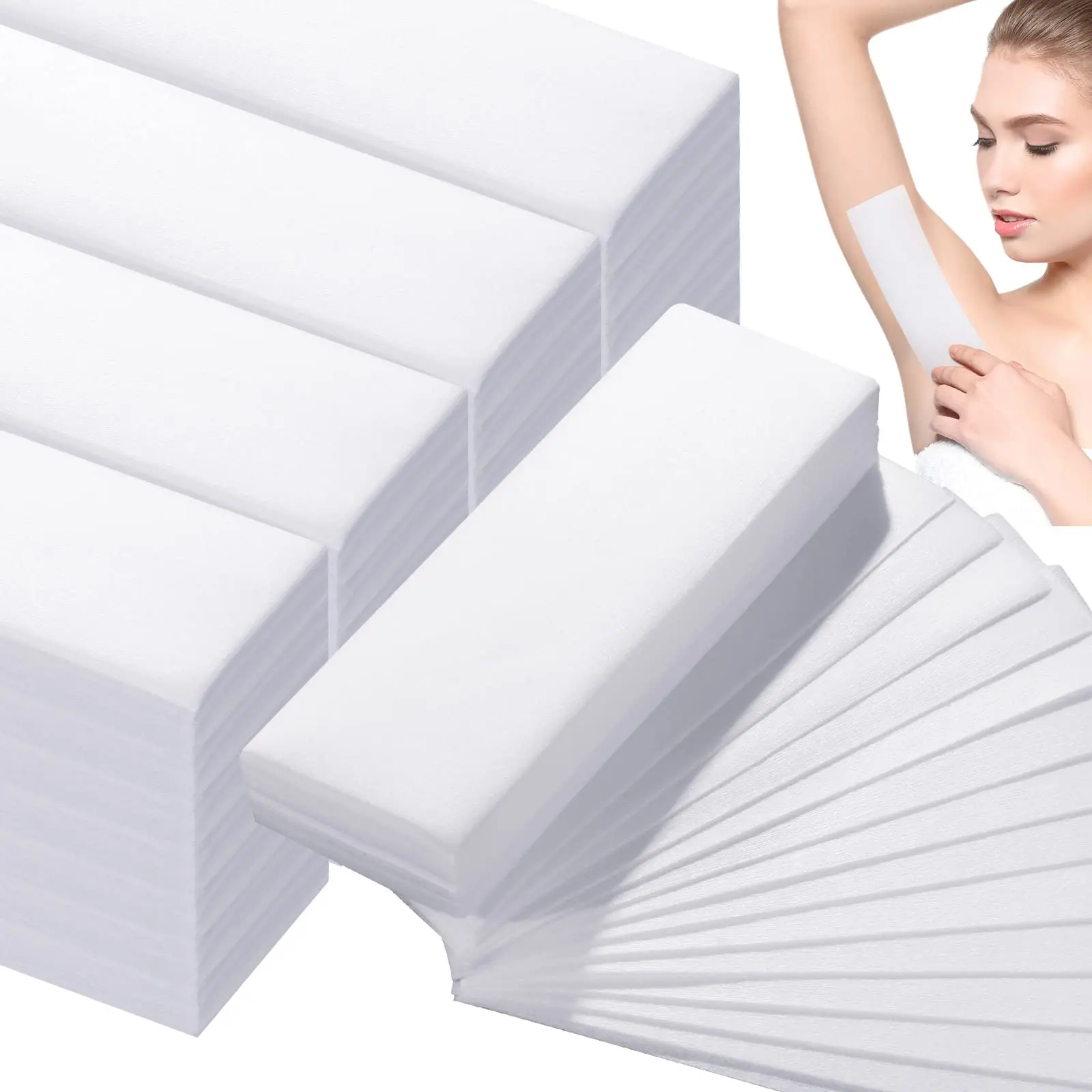 100/200Pcs Professional Hair Removal Tool Depilatory Paper Women Wax Strip Paper Nonwoven Epilator Shaving Waxing Smooth Legs