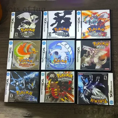 NDS Game Card Pokemon Single Card Black Box Cartridge American English Game Black Fire 2 White 2 Ultimate Edition RPG 3DS XL 2DS
