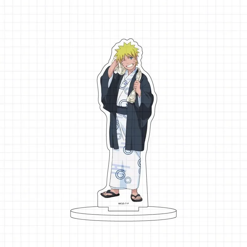 Japanese Naruto peripheral acrylic stand-up bathrobe series Naruto Boruto Sasuke Sakura model anime minifigure birthday gift