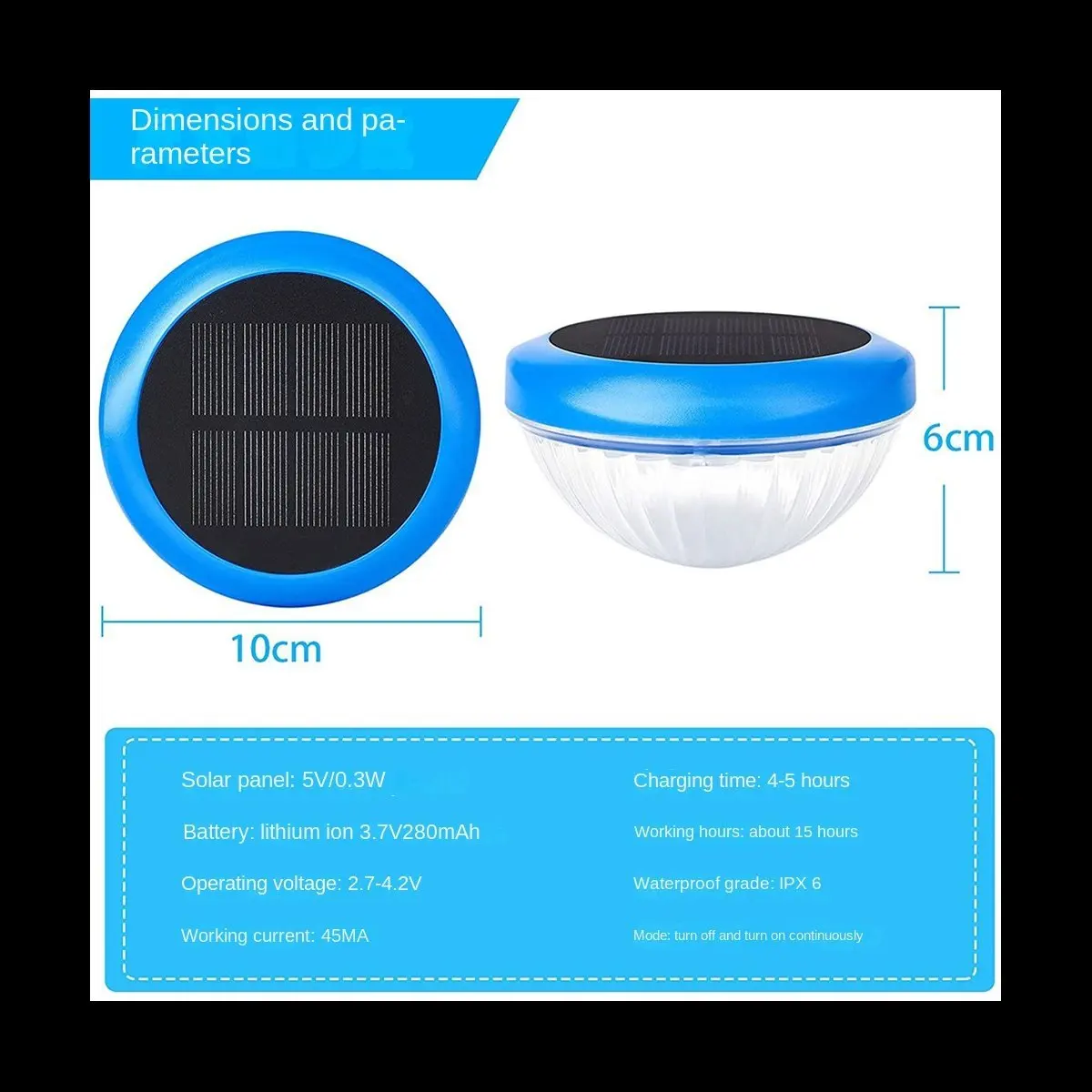 أضواء LED لحمام السباحة العائم بالطاقة الشمسية، أضواء حمام السباحة المتغيرة الألوان RGB المقاومة للماء، ملحقات حمام السباحة لحمام السباحة، البركة، السبا، حوض استحمام ساخن #4