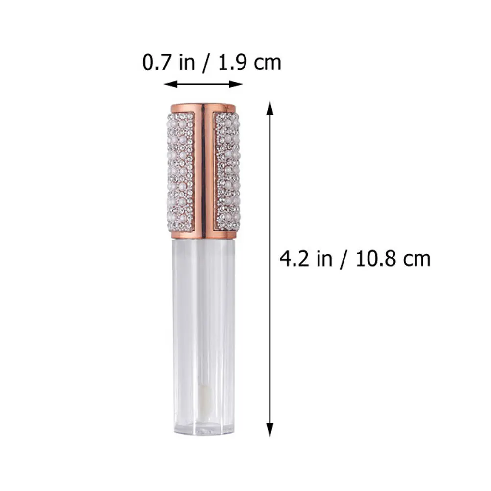 5Pcs Lip Gloss Tubes Lightweight DIY Round Small Refillable Lip Balm Containers for Craft Storage Lipstick Container view 2