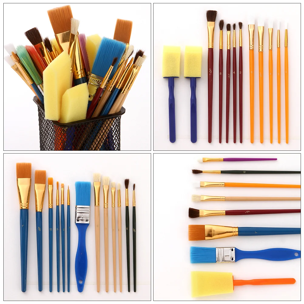 

1Set Painting Brush Set Durable Art Supplies Portable Drawing Tools for Acrylic Oil Watercolor Painting