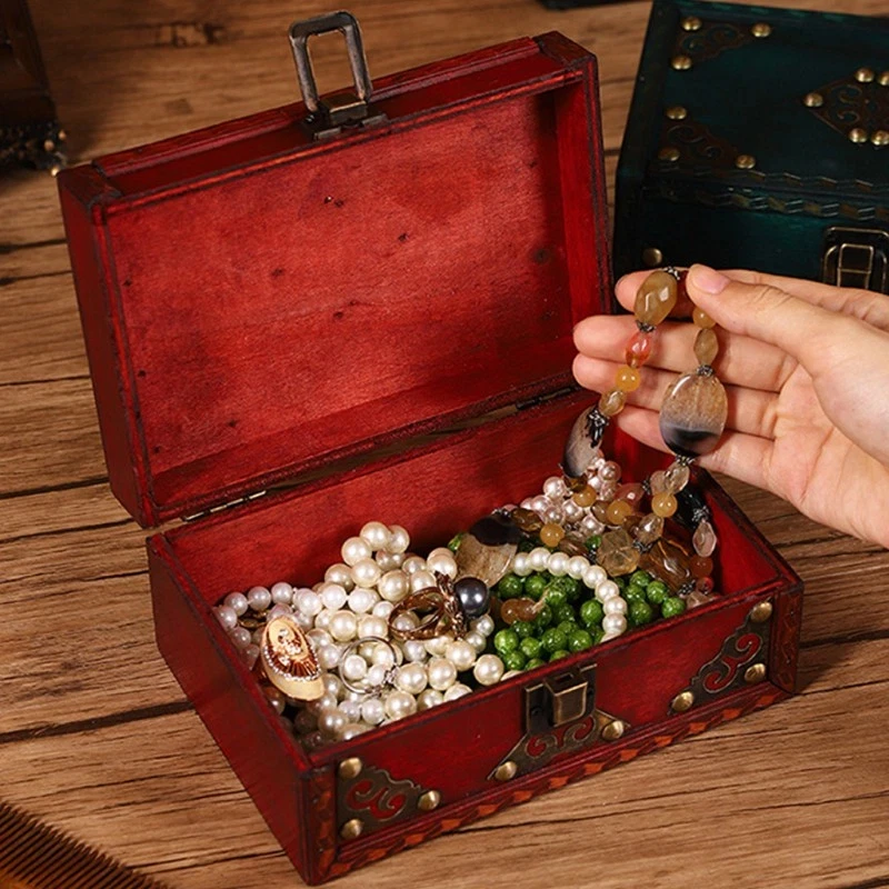 

Gift Box Organizer Classic Retro Wooden Container Craft Box Organizer Distressed Finish Vintage Storage Box For Window Display