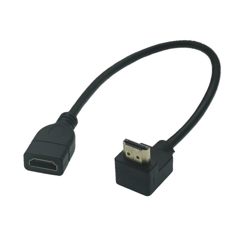 15cm 30cm 50CM 1m kompatybilny z podwójny HDMI konwerter męski na żeński w dół w prawo w lewo Adapter kątowy kabel HDMI dla DVD PS3 PC