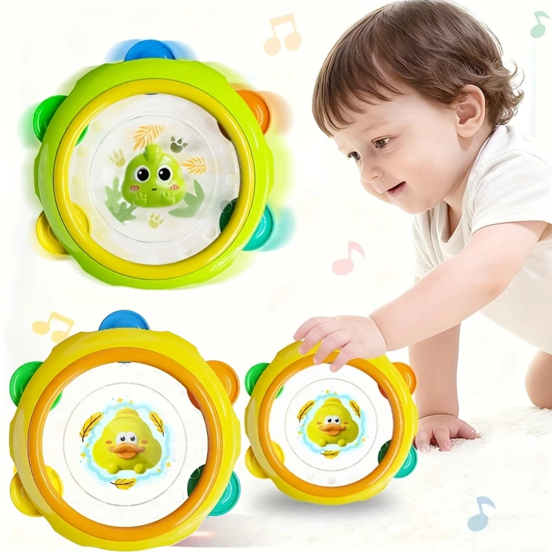 2/1 SZT. Instrumenty Muzyczne 0-6 Miesięcy Zabawki dla Niemowląt Bęben Grzechotka Wczesna Edukacja Zabawa dla Chłopca Dziewczynki Zabawki Muzyczne Montessori